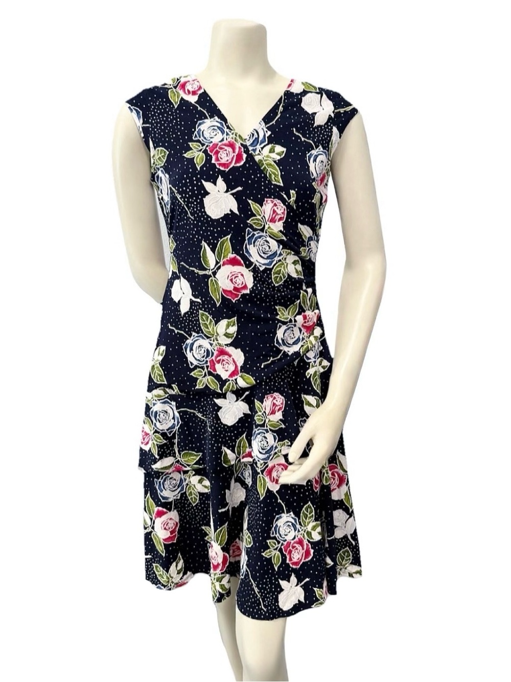 NWT Robbie Bee Petite Floral Faux Wrap Dress PS